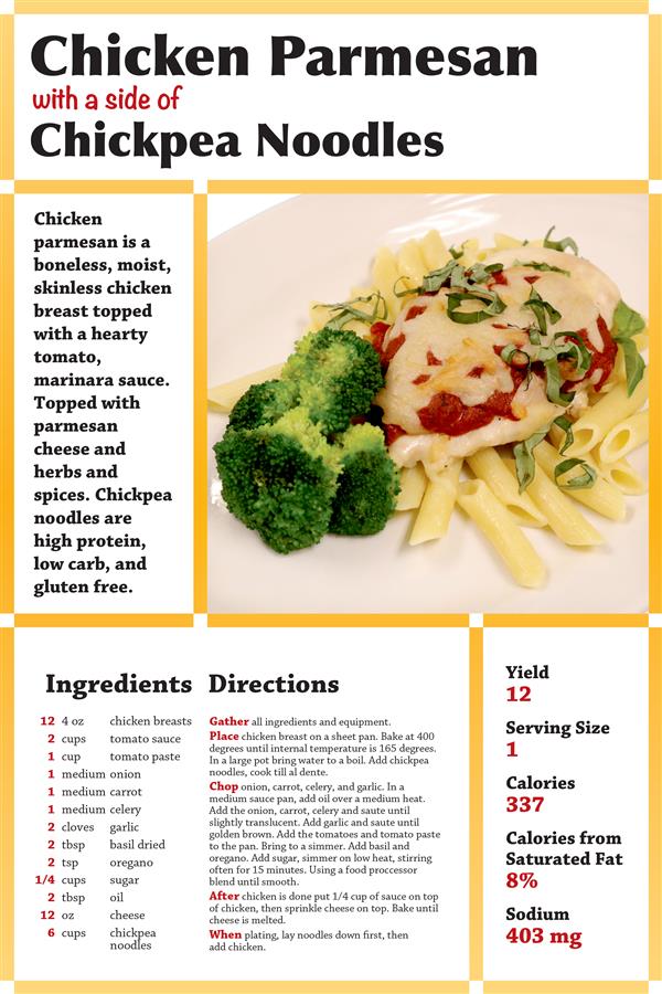 NCC Culinary Program - Student Recipe Poster